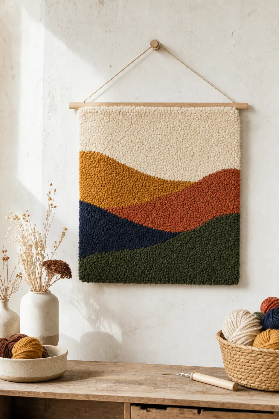 Finished landscape-band wall hanging